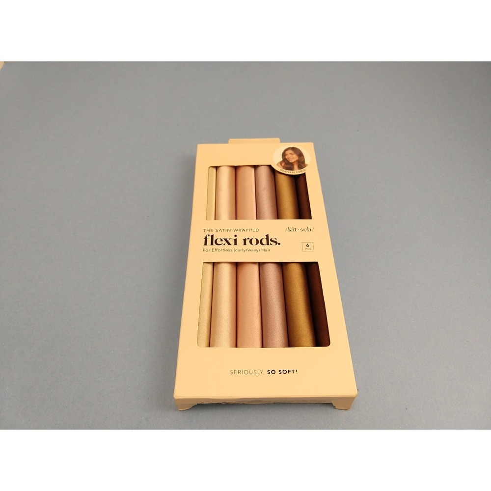 Kitsch Satin Wrapped Flexi Rods for Curly Wavy Hair 1 Box of 6 Rosewood